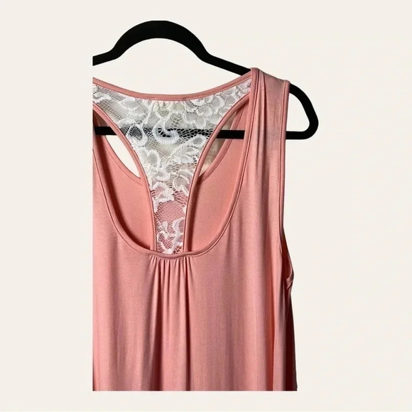 0407W. BE STAGE KNEE LENGTH DRESS PEACH IN COLOR WITH LACE SIZE LARGE - Picture 9 of 9